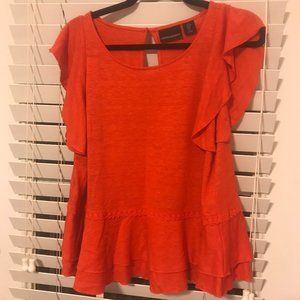 Bright Orange Knit Blouse